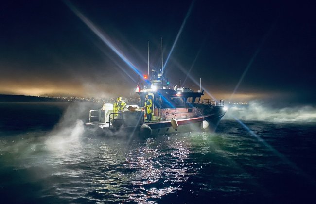 Rescue boat from The Norwegian Society for Sea Rescue. Rescue boat from The Norwegian Society for Sea Rescue.