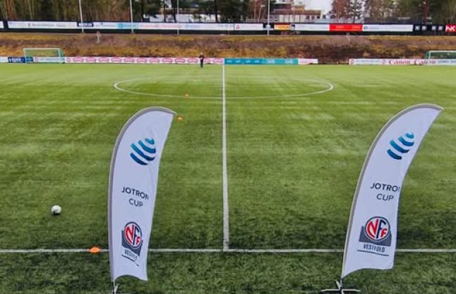Jotron beach flags at the soccer field ready for Jotron Cup. Jotron beach flags at the soccer field ready for Jotron Cup.