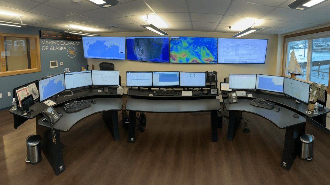 Jotron's radios with control systems, and Ricochet Recorders used in a marine control center.