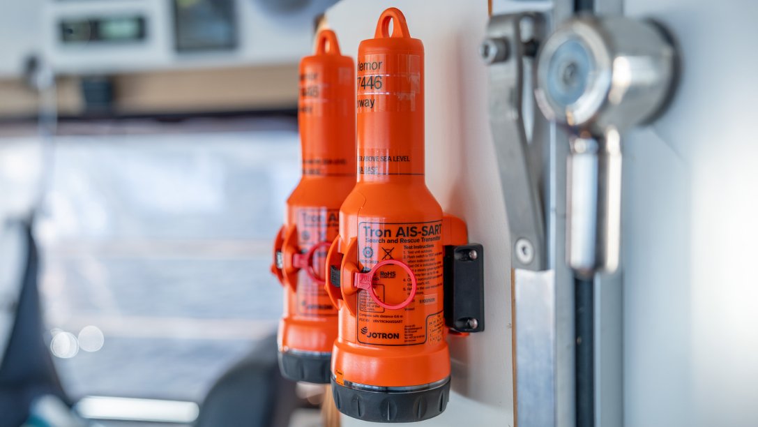 Tron AIS-SART mounted on a vessel.