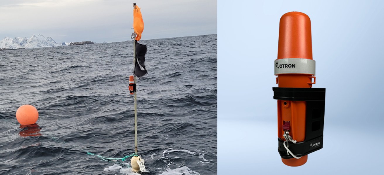 Jotron TronTracker fishing buoy tracker at sea.