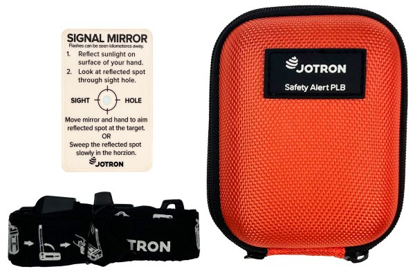 Tron SA20 PLB Carry Case Hard Kit, including a reinforced protective carry case, a lanyard, and a signal mirror.