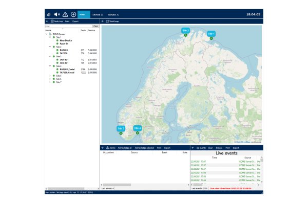 Print screen displaying Jotron's Remote Control and Monitoring System (RCMS). Print screen displaying Jotron's Remote Control and Monitoring System (RCMS).
