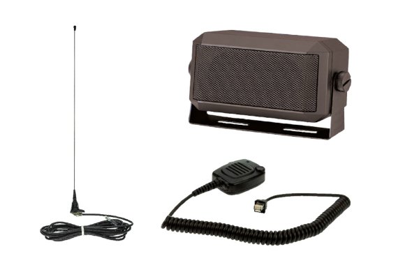 Accessories for TR-910 Vehicle Radio; microphone, external loudspeaker and vehicle antenna. Accessories for TR-910 Vehicle Radio; microphone, external loudspeaker and vehicle antenna.